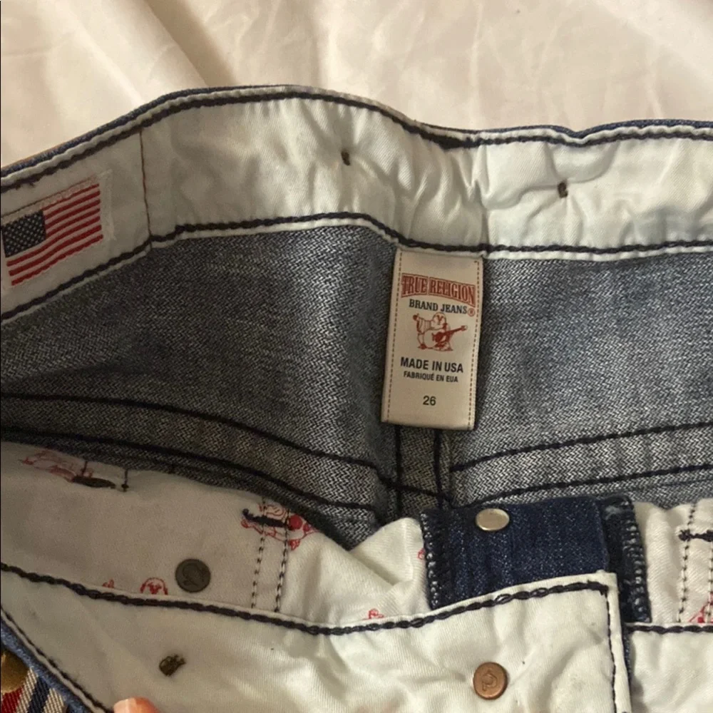 True Religion Blue woman's Jeans with Suspenders - Picture 6 of 8
